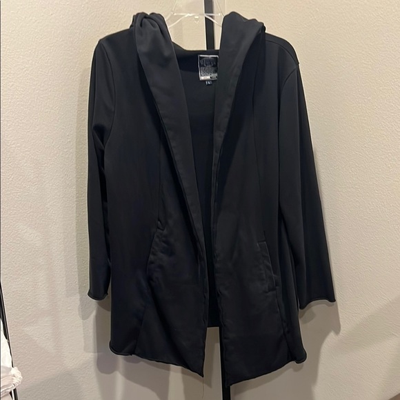 Black Utility Jacket with Hood and Relaxed Fit - Picture 1 of 3